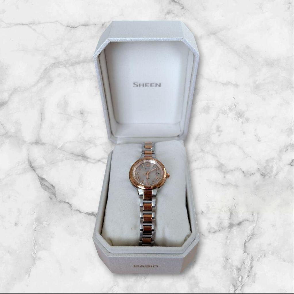 Б/у аналоговые часы CASIO SHEEN серебристый/розовое золото