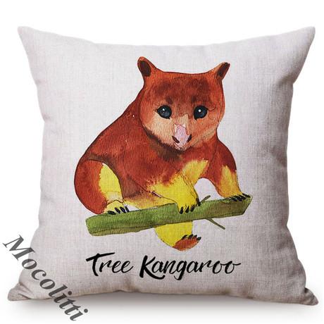 Australian Animals Watercolor Printed Cushion Cover Sofa Decorative Cute Throw Pillow Case Cotton Linen Pillowcase Cojines