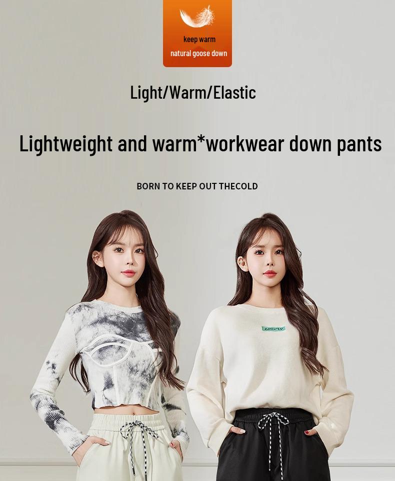 Женские хлопковые пуховые брюки на зиму 2025: Морозостойкий, Водонепроницаемый, Ветрозащитный для Экстремальной погоды -40°C