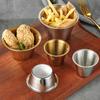 Western Sauce Seasoning Dish Stainless Steel French Fries Ketchup Cup Hot Pot Dipping Bowl Appetizer Plates Condiment Container