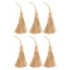 6Pcs Natural Jute Tassels Simple Rustic Style Natural Jute Widely Used Bookmark Tassels for Jewelry