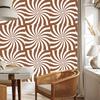 Hippie Background Wallpaper Orange, White and Beige for Living Room and Bedroom 50x1000