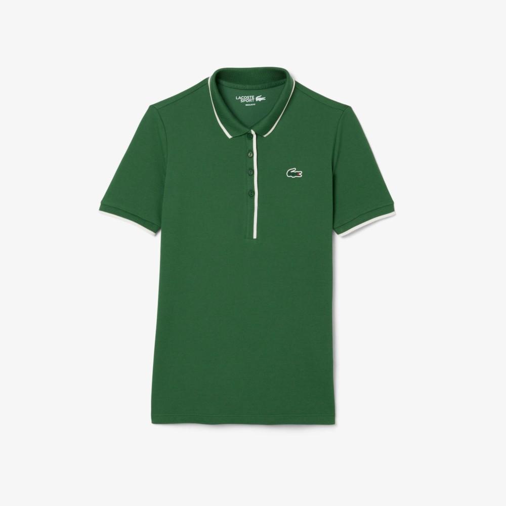 Lacoste Женская теннисная футболка-поло с воротником в полоску Heritage PF8603-55NYRR