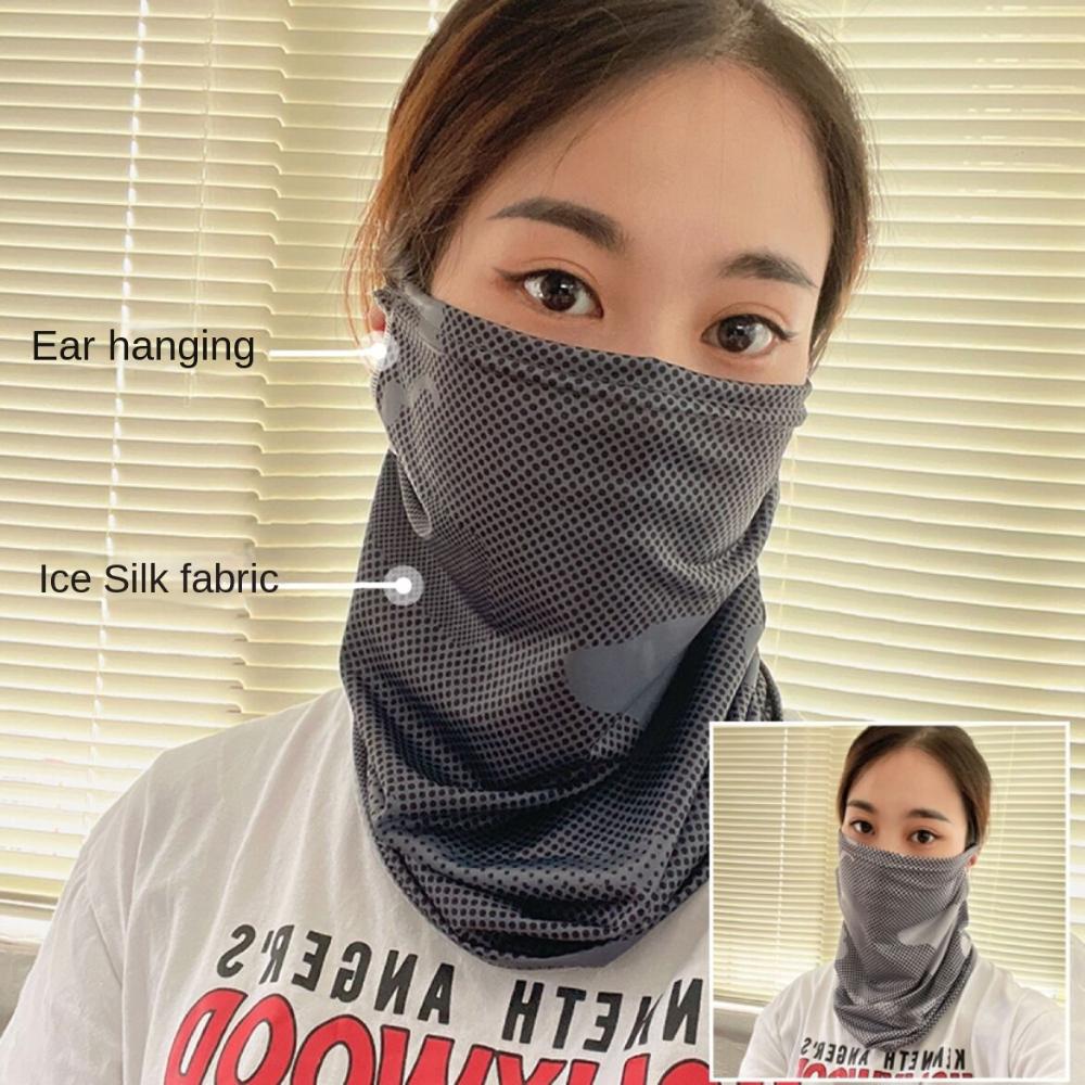 Polyester UV Protection Scarf Semi Obscured Surface Breathable Bandana Ice Silk Face Cover