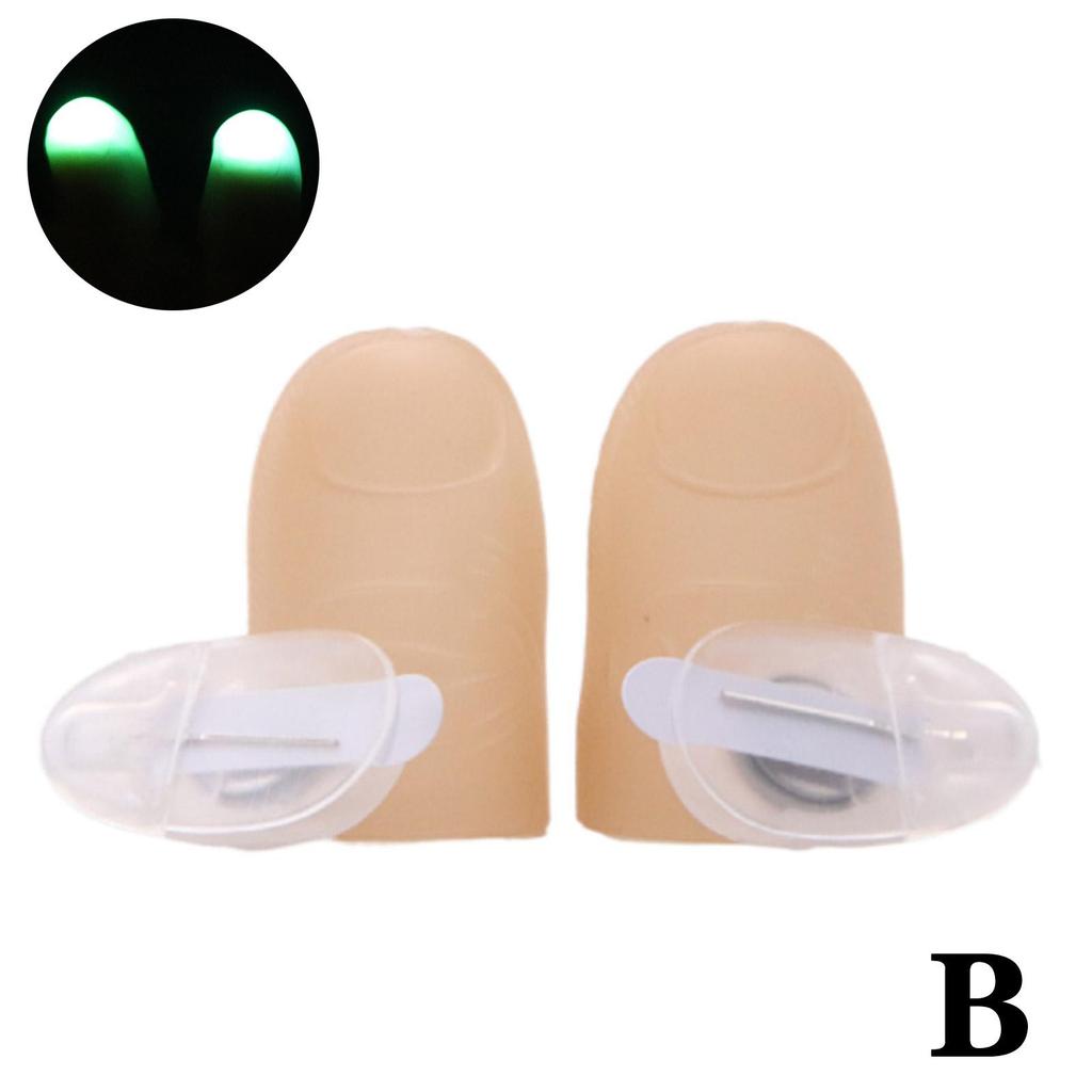 1 пара креативных волшебных лампочек для большого пальца, красные легкие пальцы, 2 красных светящихся реквизита, трюк, светодиодный реквизит, Magic Thum W4V9