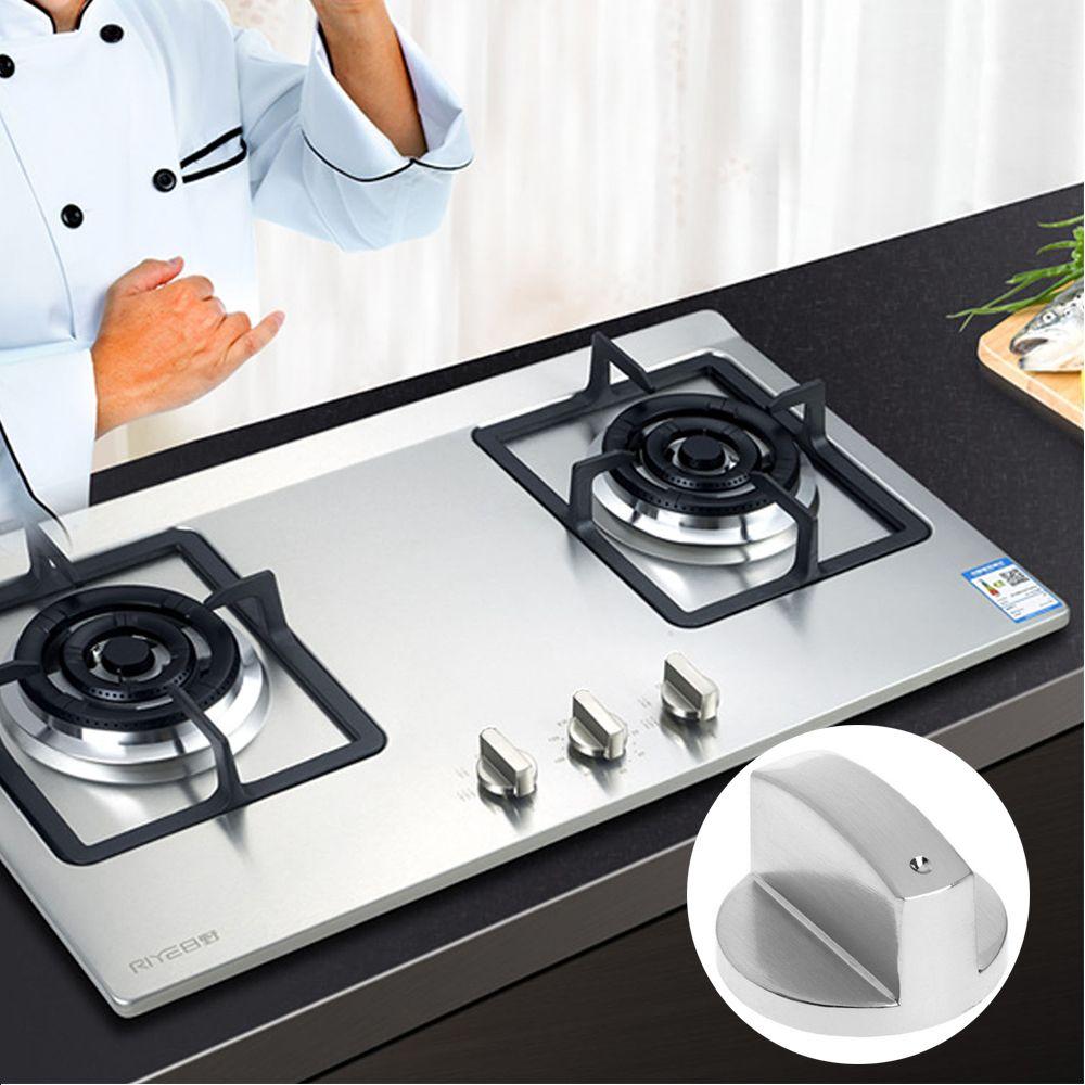 2Pcs 6mm/8mm Gas Stove Zinc Alloy Silver Metal Rotary Kitchen Tool Cooker Control Knobs Switch