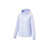 Li Ning Plain Sweat-Absorbing Hoodie Cardigan Women Hoodies Light-Blue AWDT520-4