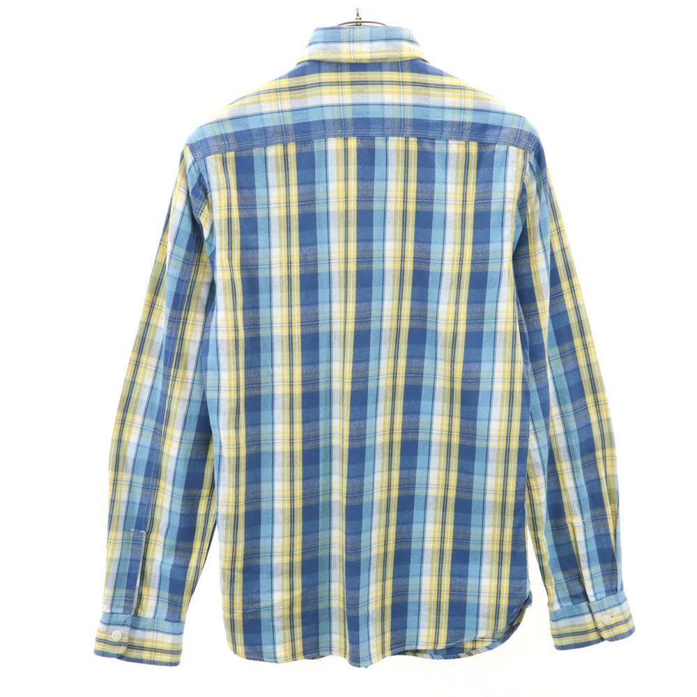 RRL Рубашка в клетку с длинным рукавом XS Синяя Мужская Б/У