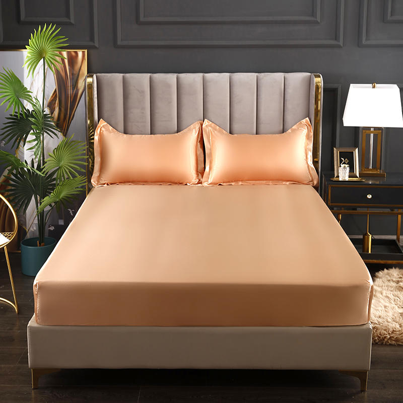 Простыня с резинкой из полиэстерового сатина, простыня на резинке, гладкокрашеное постельное белье из PLA Cool Fiber, простыня на резинке(нет наволочки
