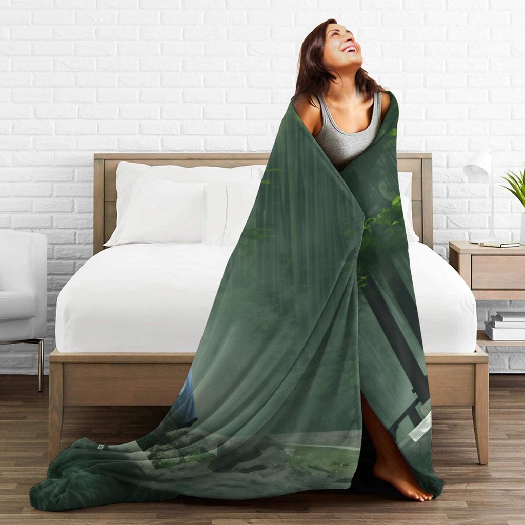 Chinese ink painting Soft Warm Blanket  Child Plush Throw Blanket Street Trend Couch Bed Flannel Bedspread Sofa Bed Cover