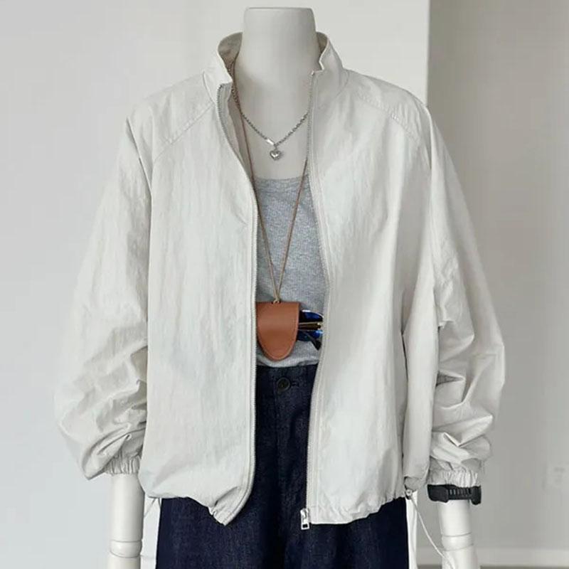 Корейская женская куртка с длинными рукавами и солнцезащитным кремом, весна-лето, женская спортивная куртка для отдыха, пальто, однотонная тонкая женская верхняя одежда