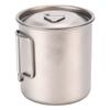 Titanium Cup 420ml High Temperature Resistance Portable Outdoor Camping Mug with Lid Folding Handle