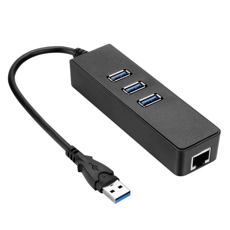 USB 3.0 to RJ45 Gigabit Network Card with Hub - Driver-Free