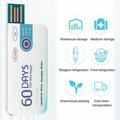 USB Регистратор данных температуры 10000 групп хранения Высокая точность Одноразовый Портативный Регистратор температуры