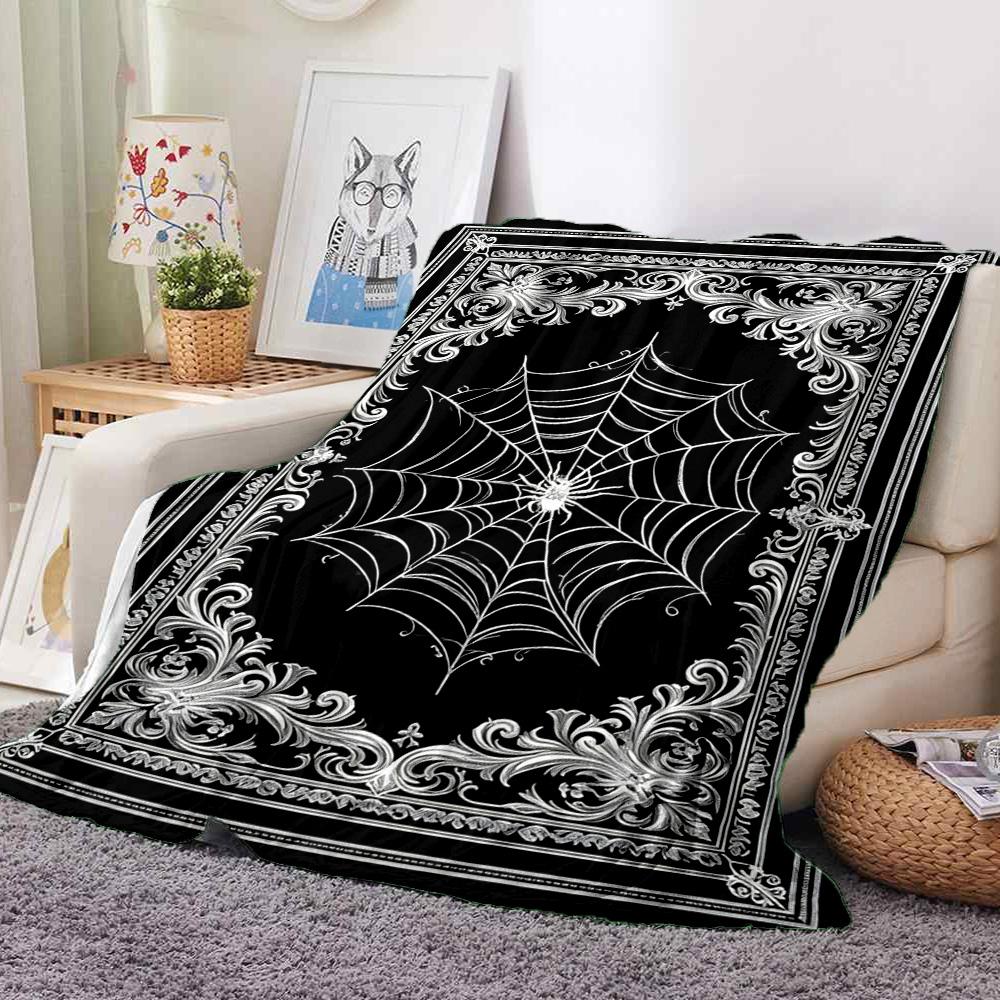 Spider Web Flannel Blanket Throw Blanket Soft Warm Sofa Bed Camping home Decor Unique Christmas Gift C926908