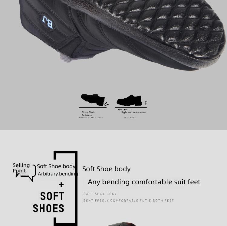 Большие хлопковые зимние сапоги унисекс: Плюс бархат, водонепроницаемый, нескользящий, модный для пар