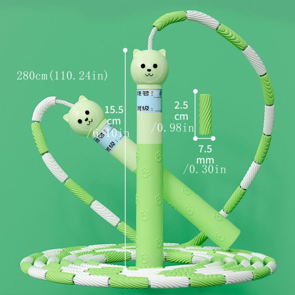 2.8m Segmented Fitness Jump Rope Bamboo Joint Sports Rope Soft Bead Skipping Rope  Home Exercise