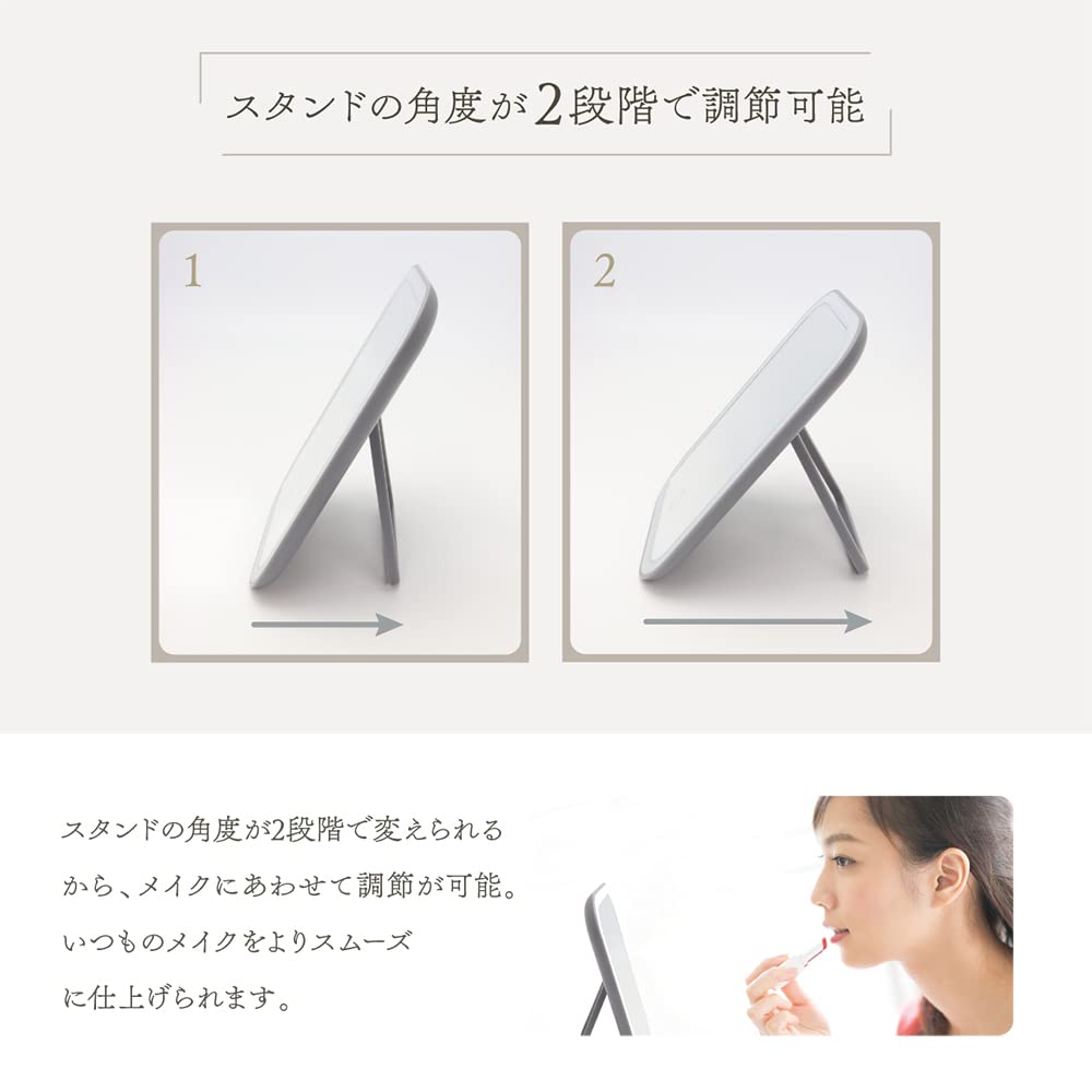 Компактное настольное зеркало Macross ufurl с регулируемой яркостью, серое, 20x15 см, MEBL-137GY