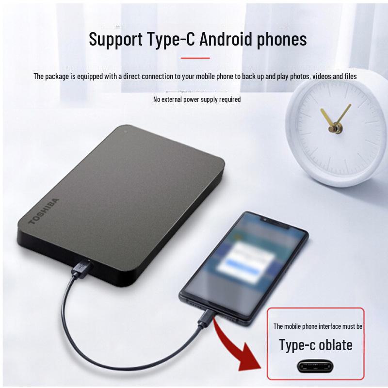 Мобильный жесткий диск Toshiba 1 ТБ/2 ТБ A5 черного цвета, USB 3.2, 2,5", совместимый с Mac, тонкий и легкий