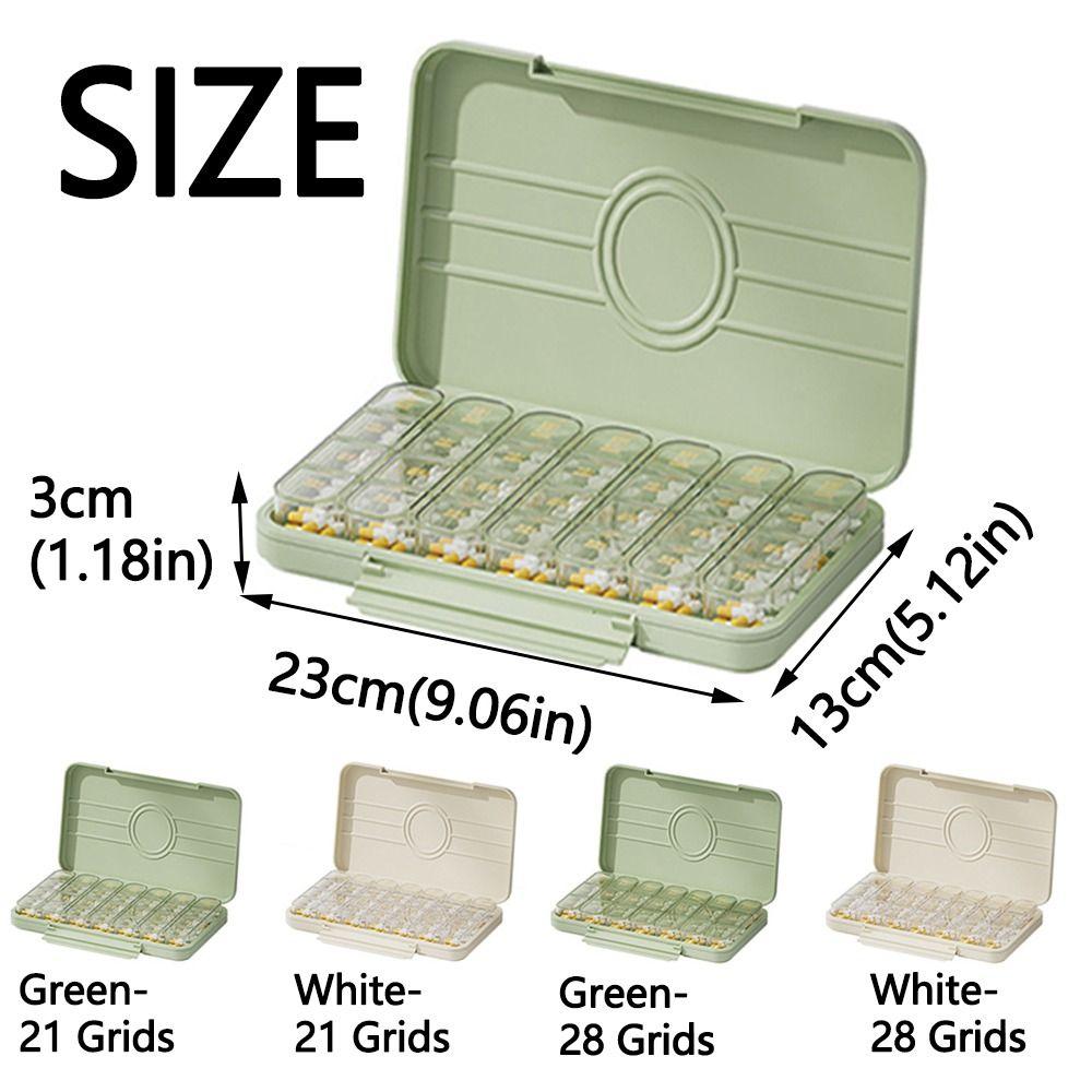 A Week Medicine Storage Containers Portable Sealed Pill Case BPA Free Pill Dispenser Box Outdoor