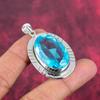 Blue Topaz Pendant, 925 Solid Sterling Silver Gemstone Jewelry, Handmade Pendant, For Thanksgiving