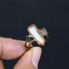 Mother Of Pearl Handmade Gemstone Ring, Copper Electroformed Ring Antique Jewelry, Adjustable Ring Engagement Gift