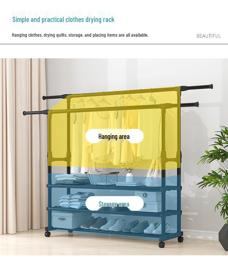 Компактная бытовая напольная сушилка для белья - Фиксированная высота