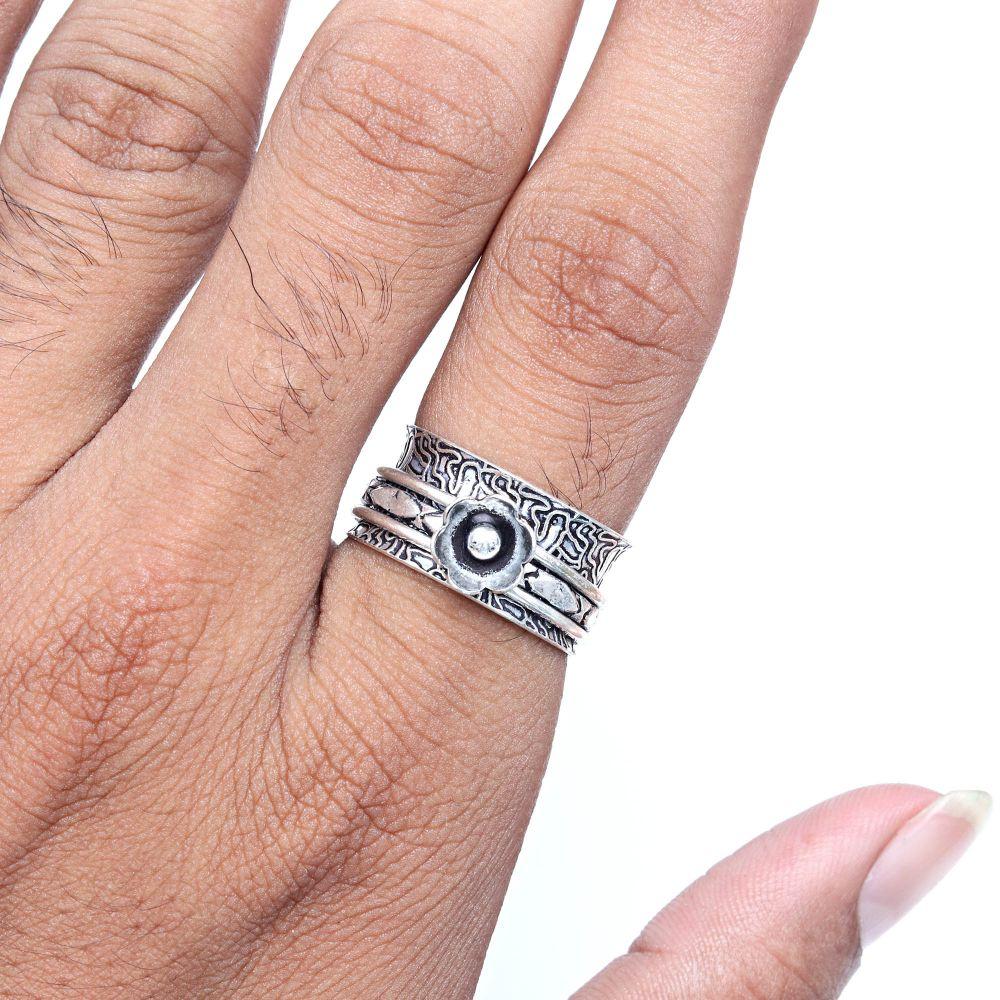 Серебряное кольцо-спиннер для женщин, четыре кольца-спиннера, серебряное ювелирное кольцо "10"