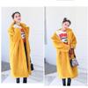 Women Winter Warm Faux Fur Coat Thick Women Long Coat Turn Down Collar Women Warm Coat With Belt Casaco Feminino