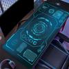 Dark Cyan SciFi Circuit Extended Gaming Mouse Pad Non Slip Desk Surface Futuristic Tech Hud Print For Gaming And Office Use