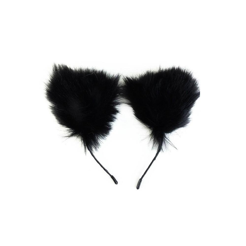 VaHppy 3pcs/lot Role-playing Fox Eye Patch/Anal Plug/Hair Band Black Long Plush SM BDSM Bondage Sex Toys Couple Flirting Cosplay