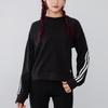Adidas Полосатый спортивный свитер с круглым вырезом для женщин, топы, черный H57308
