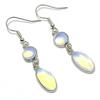 Natural Milky Opal Gemstone 925 Sterling Silver Jewelry Earring 1.97" d5A44