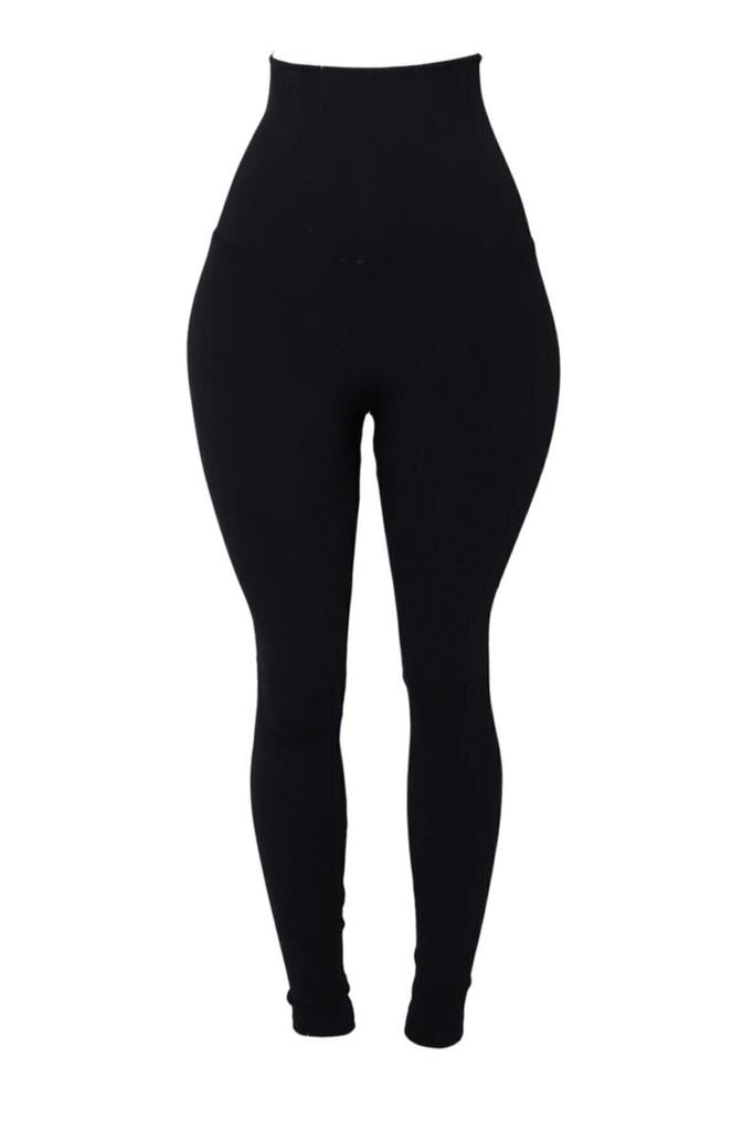 Женские стильные леггинсы больших размеров с очень высокой талией и широким поясом, укрепляющие черные стальные леггинсы