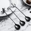 Cute Cat Shaped Stainless Steel Coffee Spoon Stirring Spoon Suitable for Dessert Snack Ice Cream Teaspoon Kitchen Tableware 2025