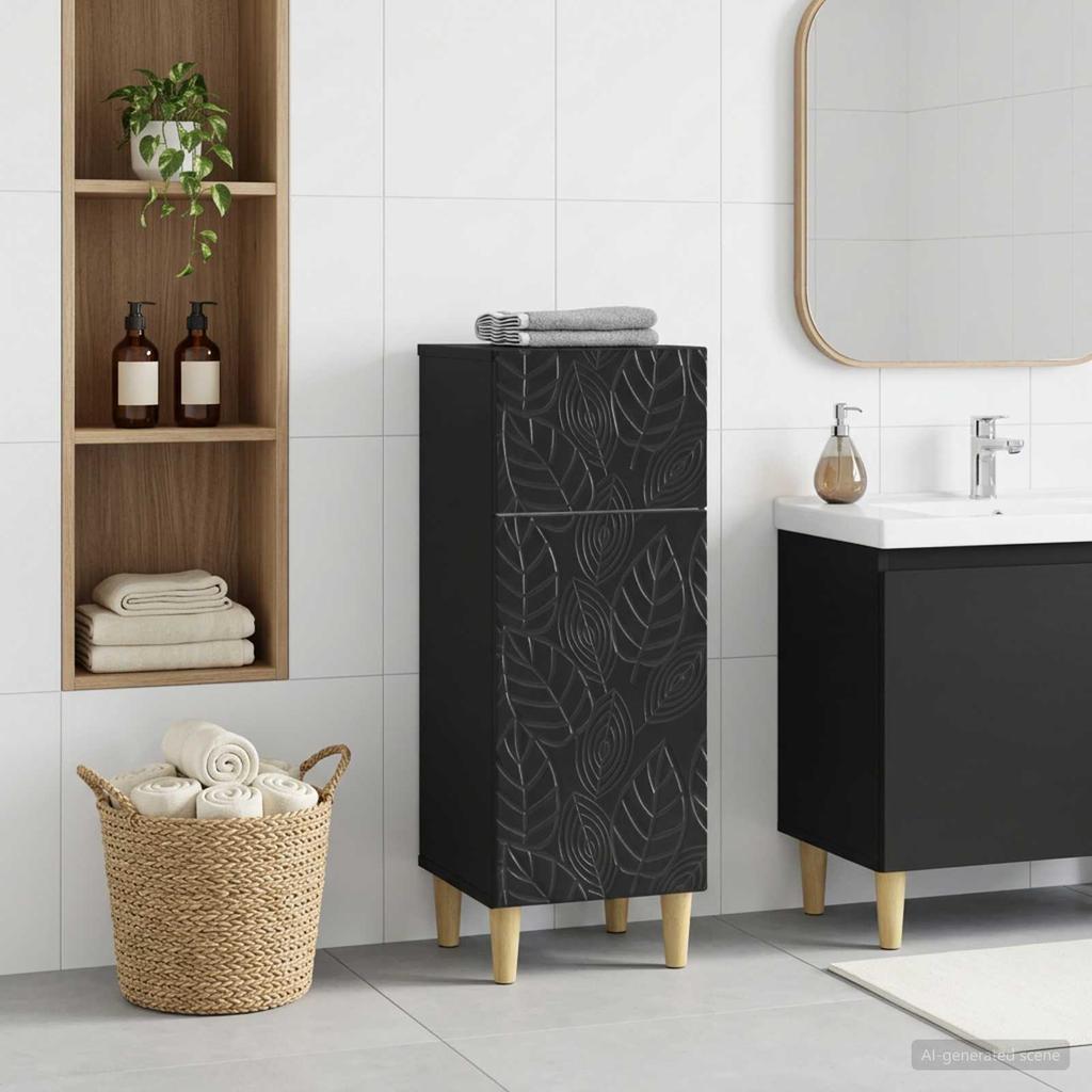 Bathroom Storage Cabinet DELFT Black 30 x 31 x 80 cm