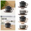 Кружки для капучино с блюдцем, набор кофейных чашек с одной ручкой, новинка, кружка для разделения чая