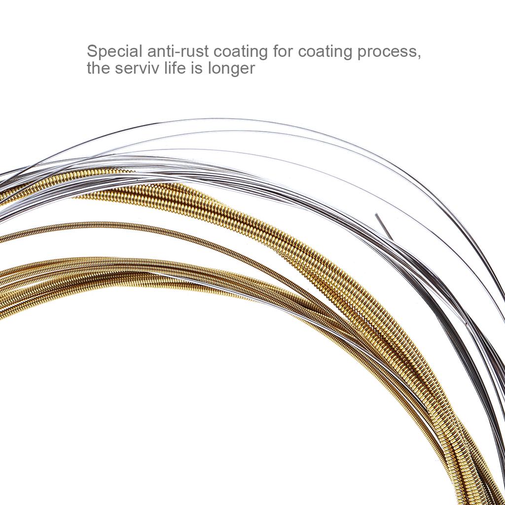 IRIN 6 шт./компл. струны для акустической гитары Flok 009-045 дюймов, нержавеющий стальной сердечник с покрытием из медного сплава