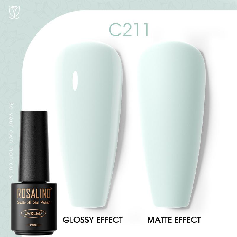 ROSALIND Красочный гель-лак для ногтей, блестящий гибридный лак, полуперманентный лак для ногтей, матовый верхний базовый слой, гель-лак для ногтей