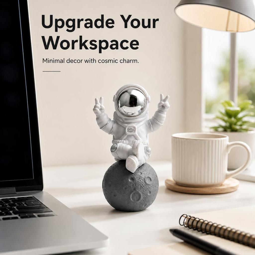 Cute Outer Space Astronaut Figurine Action Figure Toys Statue for Showpiece Home Living Room Decor Office Desktop Decoration