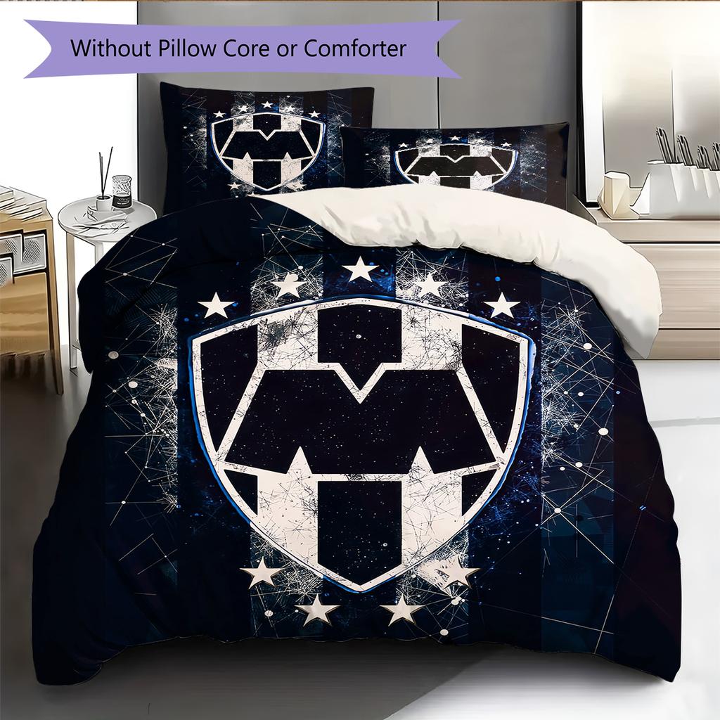 Monterrey Football Club Pattern Bedding Home Decoration Birthday & Festival Gift (1 * duvet cover + 2 * pillowcase, without core)