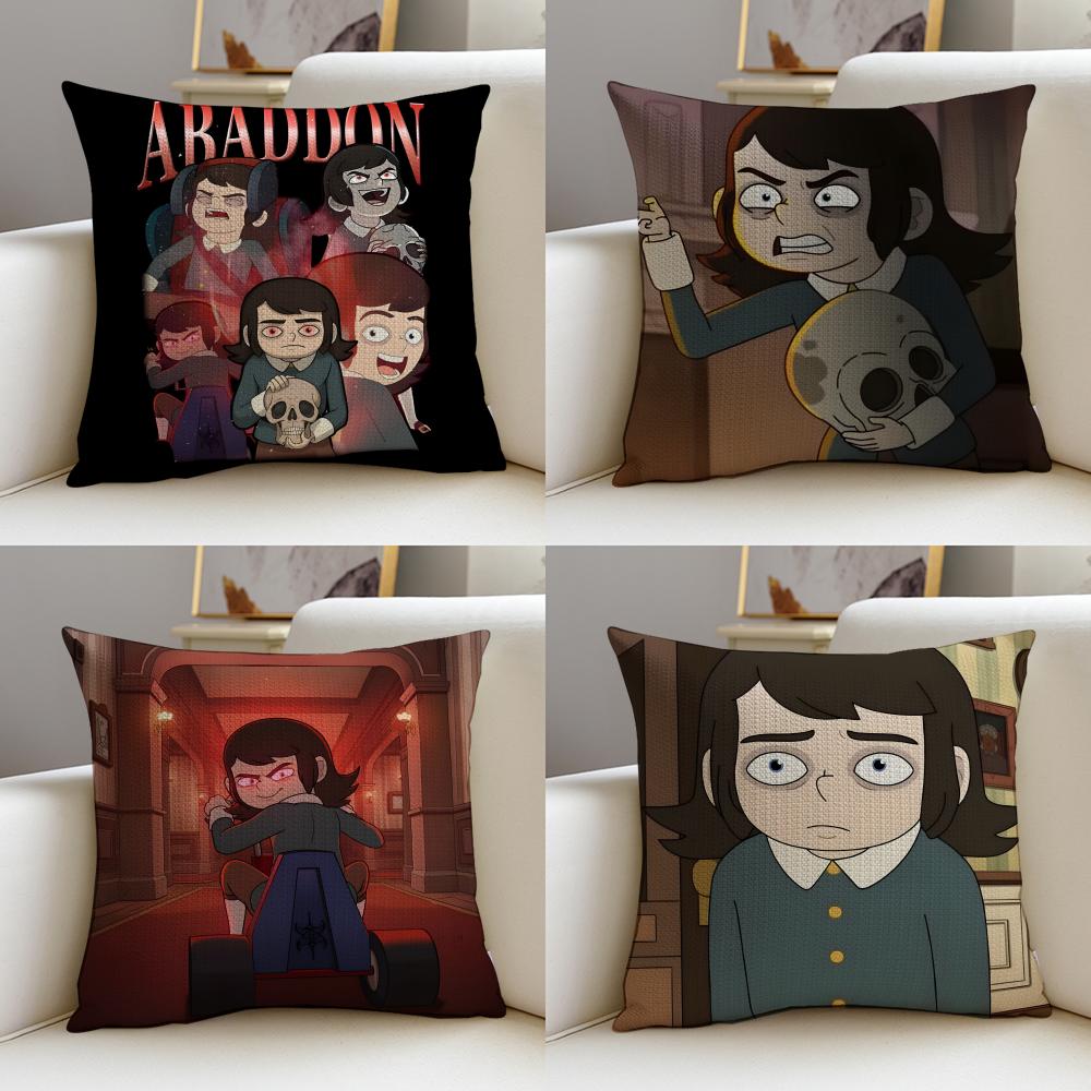 Spooky HHaunted HotelS Cushion Cover Breathable and skinfriendly linen pillowcase square removable and washable cushion