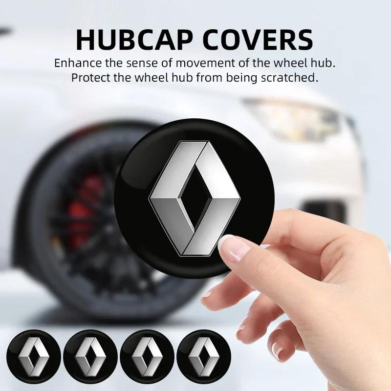 For Renault Megane 2 3 Twingo Clio Talisman Captur Car Accessories 4pcs New Car Wheel Center Hub Cap Rim Cover Emblem Sticker PP1