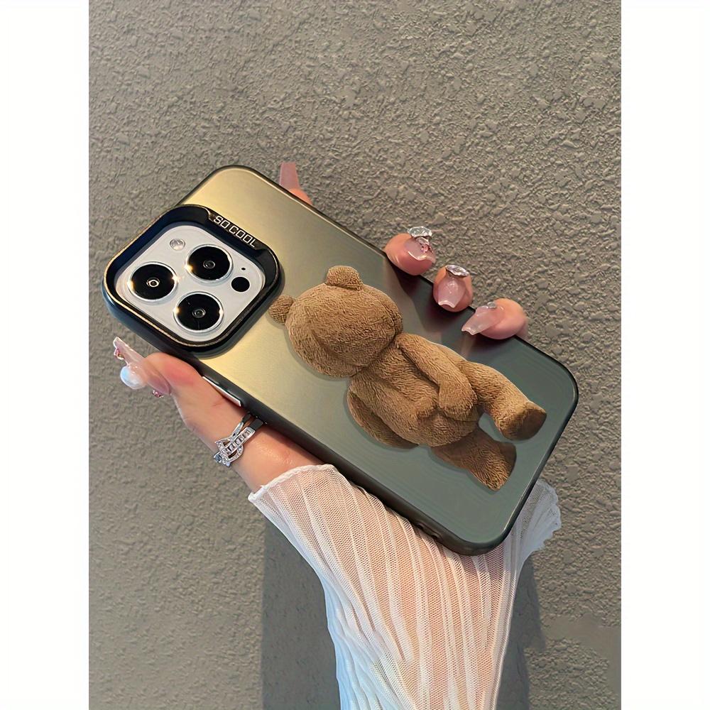 Чехол для телефона с рисунком мишки Тедди сзади, подходит для iPhone 17 16 15 14 13 12 11 Pro/Max/Plus, противоударная задняя крышка