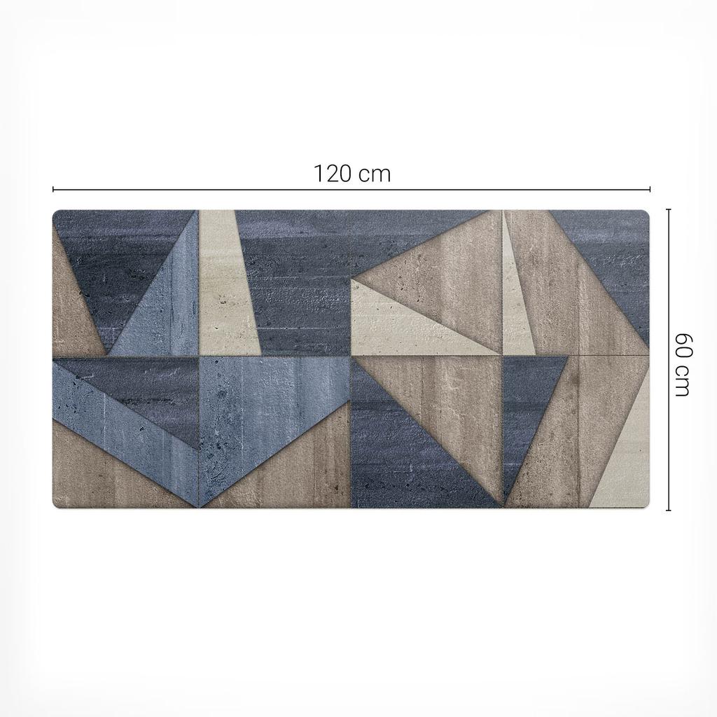 Modern Protective Keyboard Mat Geometric Triangles 120x60 cm