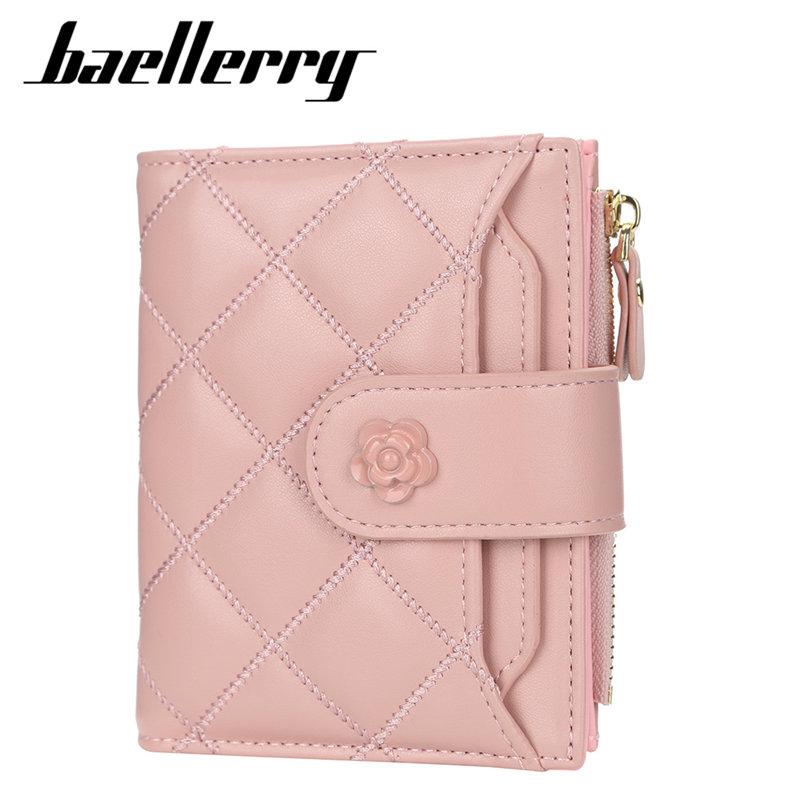 Baellerry Women Fashion Short Wallets PU Leather Coin Purse Zipper Purses Card Holder Wallet