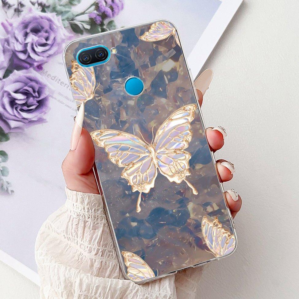 Clear For Oppo A12 CPH2077 CPH2083 Cover For Oppo A12 Case Luxury Butterfly Love Fashion Flowers Cool Lion Cute Painted