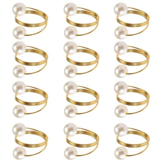 12/20 шт., набор колец для салфеток из искусственного жемчуга, кольцо для салфеток, пряжки, металлический весенний держатель для салфеток, украшение для стола на свадьбу, день рождения
