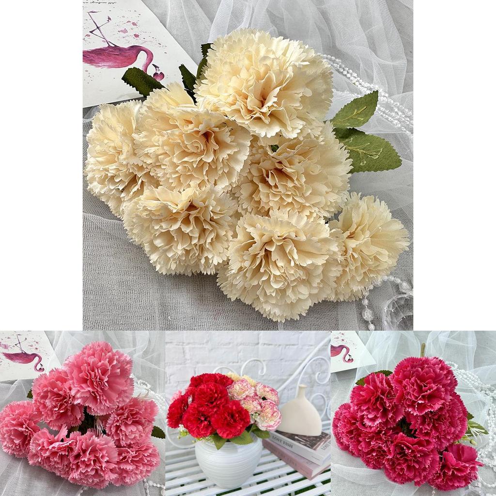 Handmade Carnation Faux Flowers For Wedding Decor And Photography Accessories