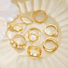 8Pcs/Set Gold Color Imitation Pearl Crystal Rings for Women Geometric Wave Cross Twisted Finger Ring Fashion Jewelry Accessories